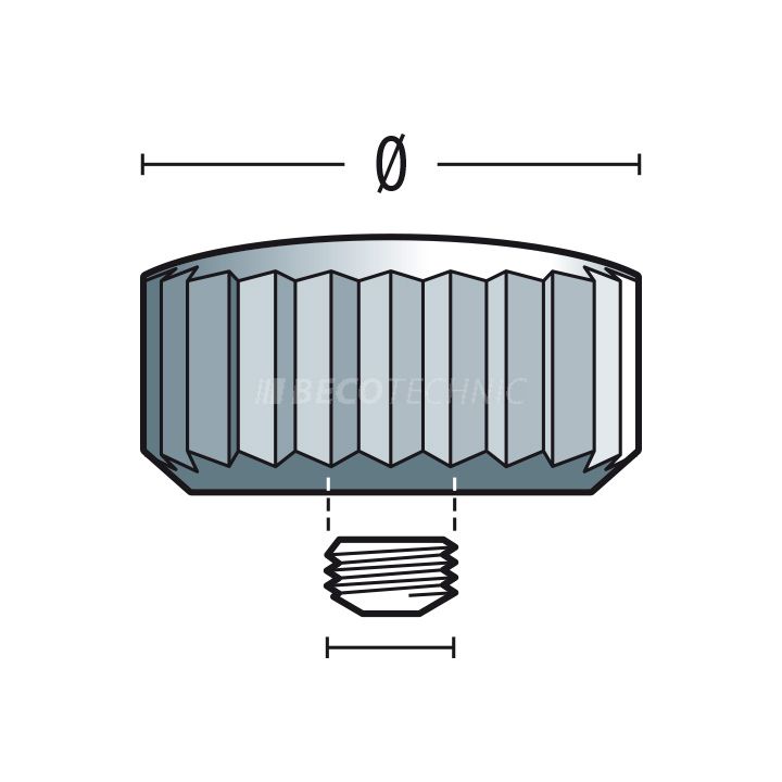 Couronne 920 N simples, acier inoxydable, tube court, Ø 3,5, filetage 1,2, pas étanche