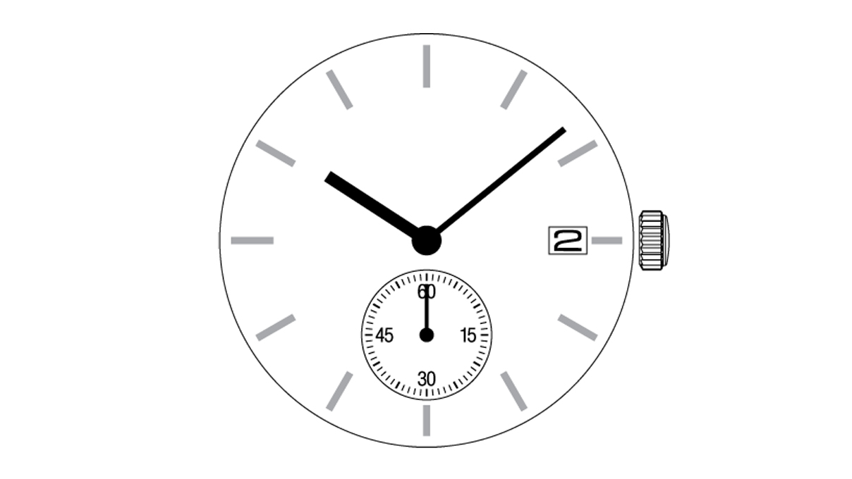 Mvt. Epson SII VL58B 13 1/2''' DATE3 SS Quartz (371 | SR920SW)