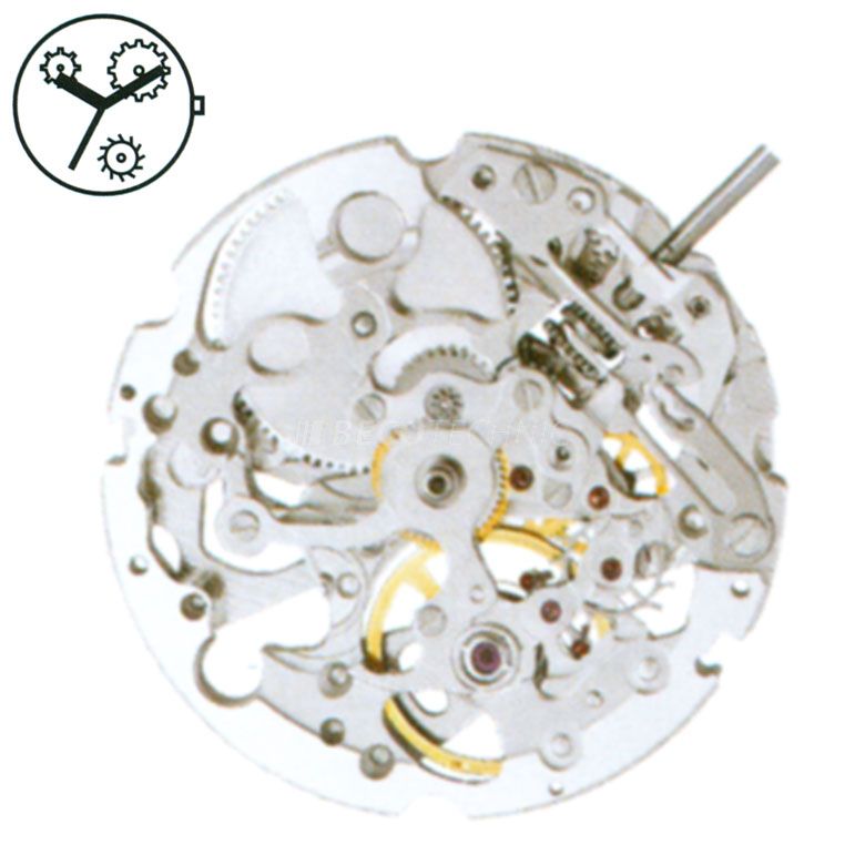 Mvt. Miyota 8N33 11 1/2''' SC SKELETON NIKKEL MECH - Remontoir manuel