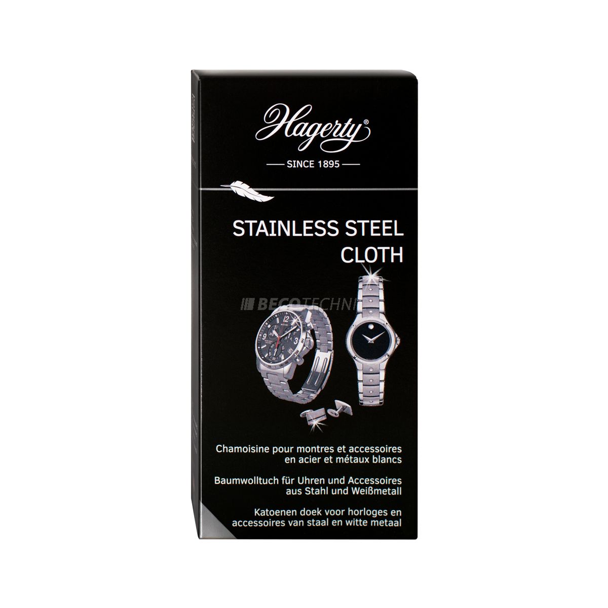 Hagerty Stainless Steel Cloth, chiffon d'entretien pour l'acier inoxydable, 36 x 30 cm