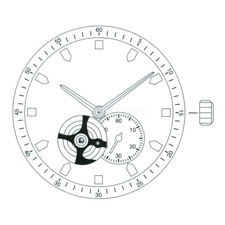 Mvt. Miyota 82S5 11 1/2''' SS SKELETON MECH AUT