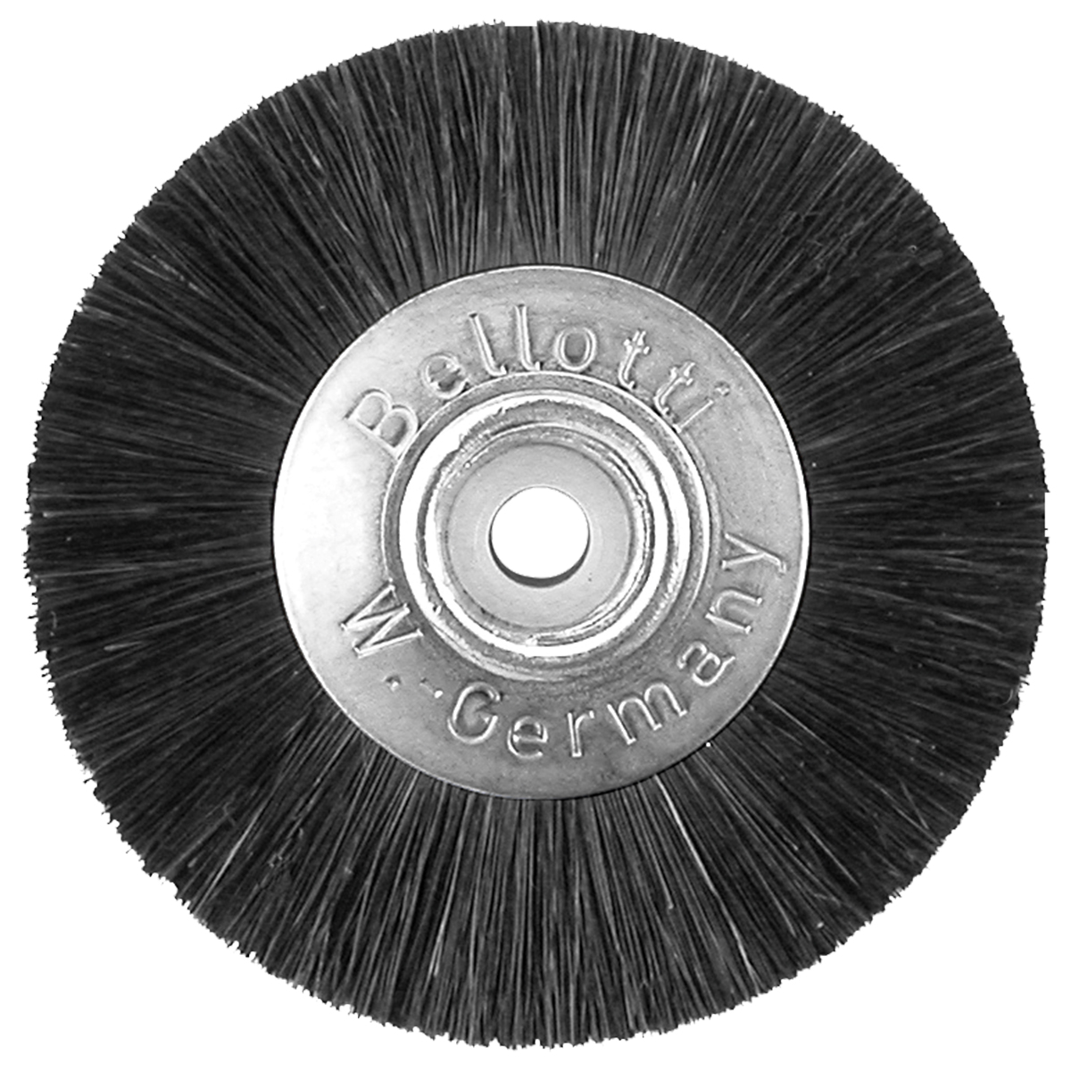 Brosse circulaire poils noirs 49 mm centre en métal et plastique