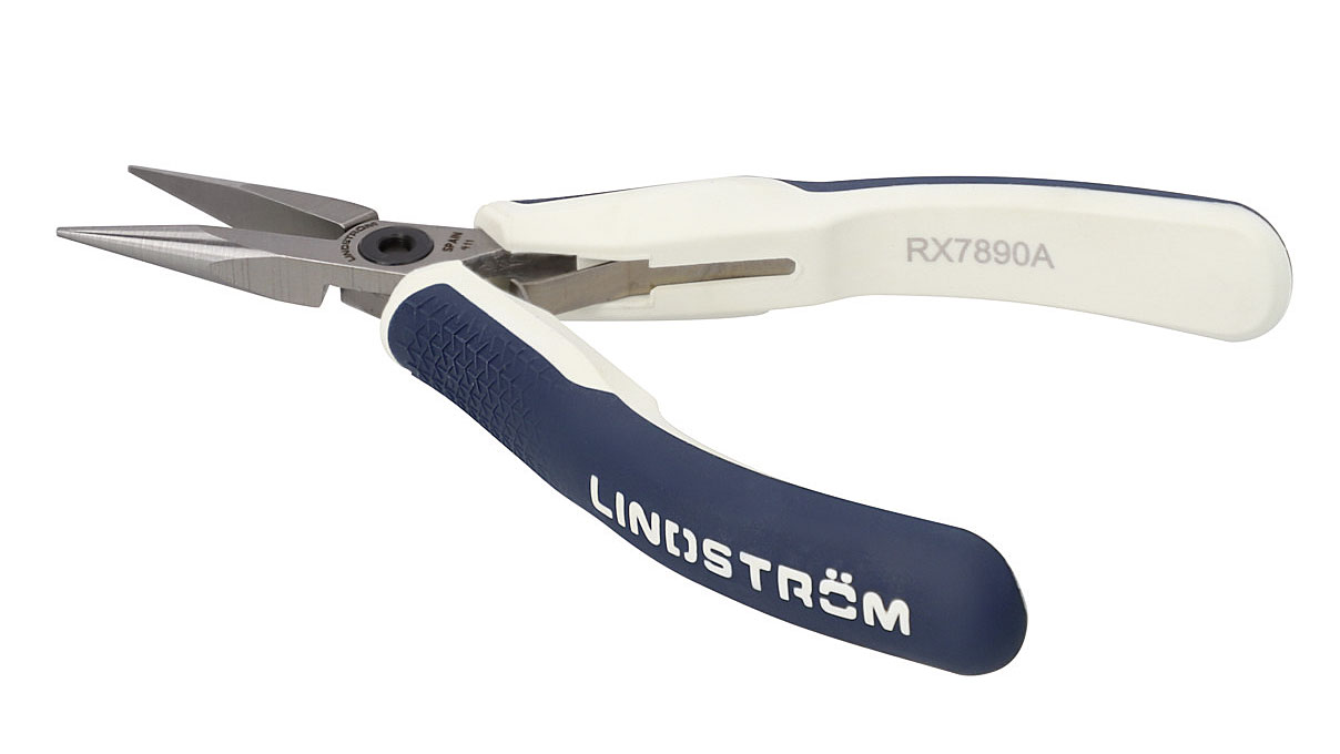 Lindström RX7891A Pince de précision à becs demi-ronds plats, longueur 132 mm