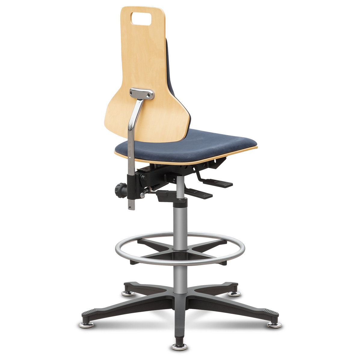 Dauphin chaise pivotante avec garniture en bois capitonné, hauteur d'assis 59-84 cm