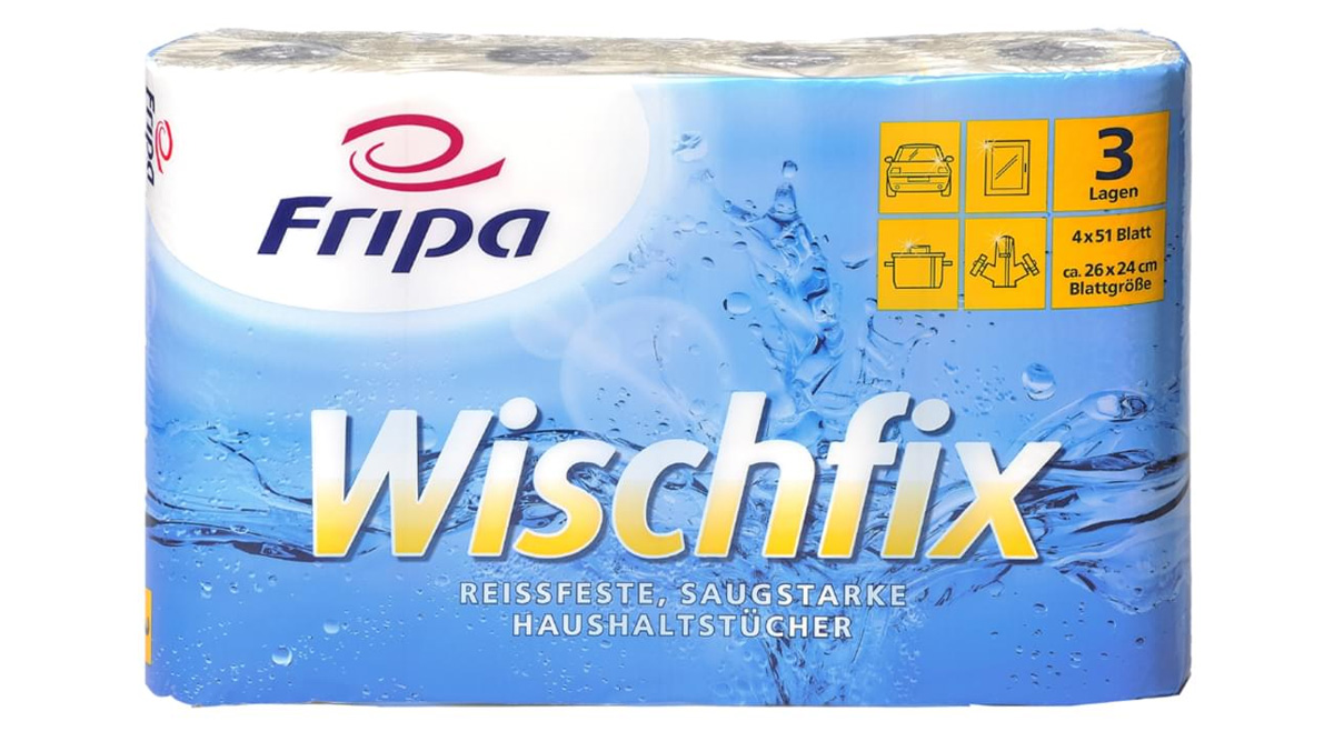 Fripa rouleau de cuisine Wischfix, 3 plis, 4 x 51 feuilles