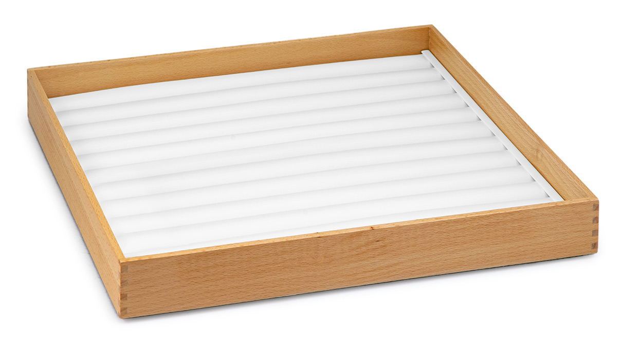 Plateau de présentation pour bagues, wood with imitation leather, ecru