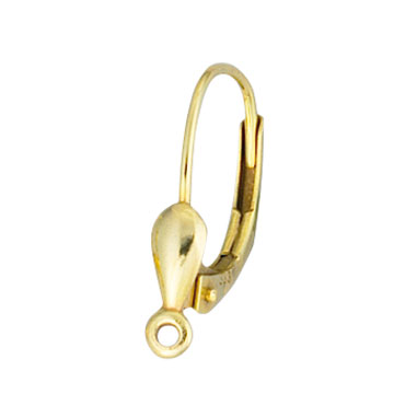 Dormeuses, forme de goutte, oeillet en croix, 333/- or jaune