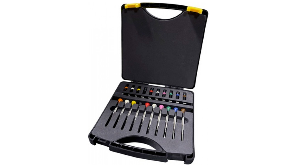 Bergeon 30081-AM10 Assortiment de tournevis en mallette, avec mèches de rechange, Ø 0,5 - 3 mm