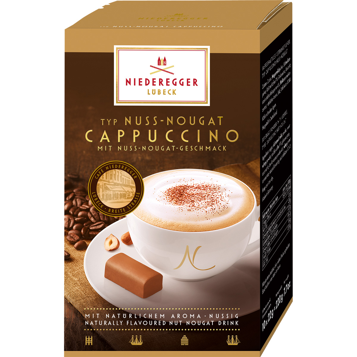 Niederegger capuccino de nougat aux noix, 220 g, 10 sachets