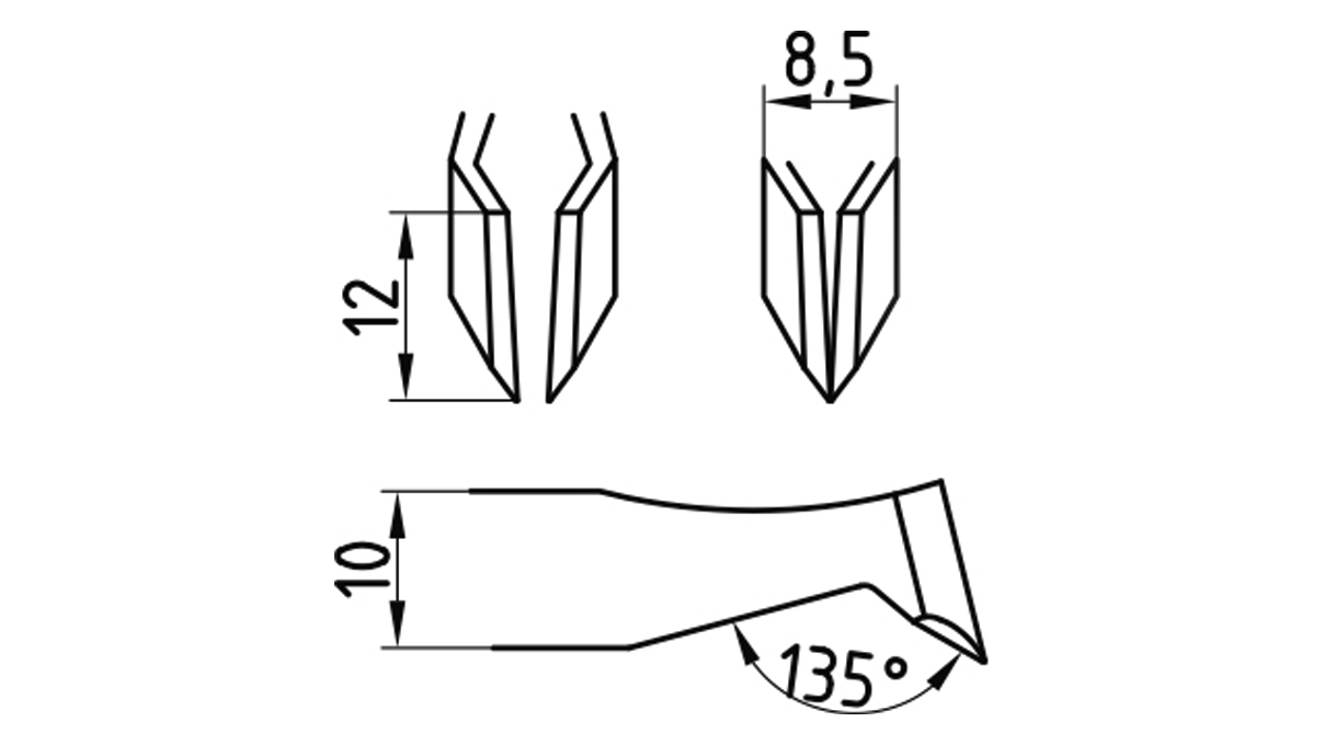 Bergeon 7027-15A B-NOX Brucelles en acier inox, pointes 15A, à couper les spiraux, bonne duretée, 120
mm