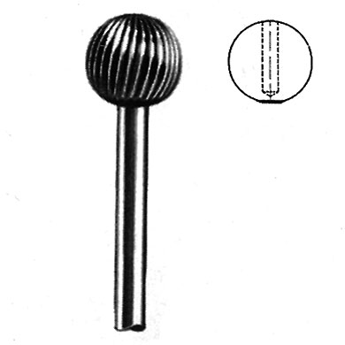 Fraises boules type 418 avec trou, boule Ø 5,0 mm trou Ø 1,2 mm