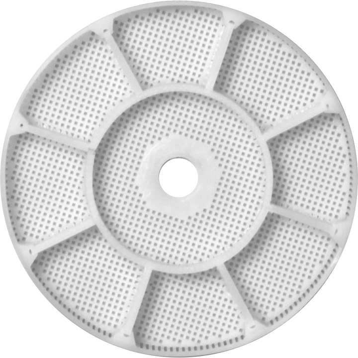Panier en plastique, hauteur 8 mm (hauteur intérieure 6,5 mm), Ø 80 mm, avec 8 cloisons et centre pour 1 platine Ø
39 mm, N° 15894 pour ACS900