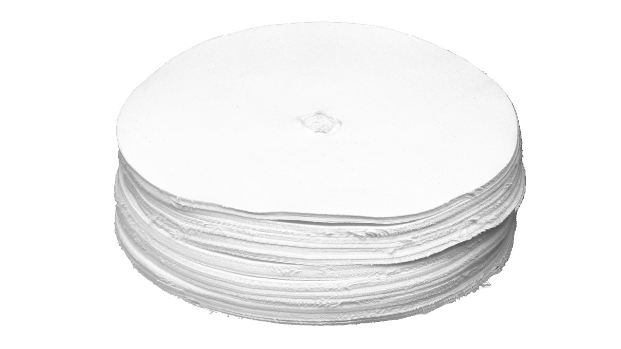 Disque de polissage Bulk, Cambric, coton, blanc, Ø 150 x 6 mm, 1 kg de disques individuels