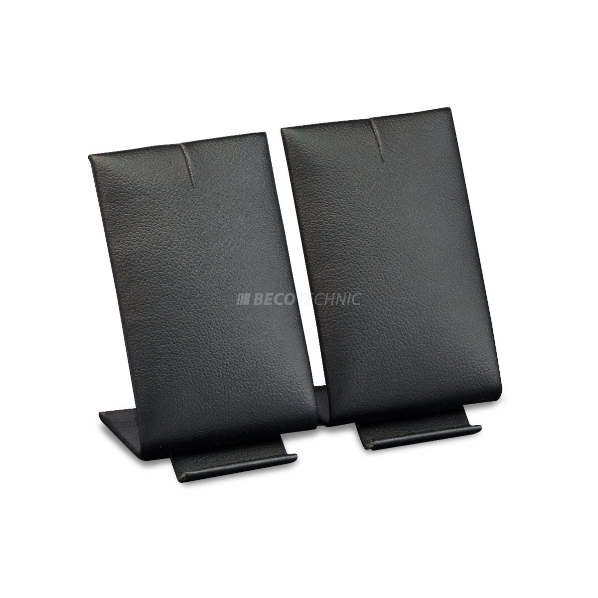 Double presentation display for pendants, high, smooth leather imitation, black, LxWxD ca. 3,5 x 7,0 x 5,5 cm