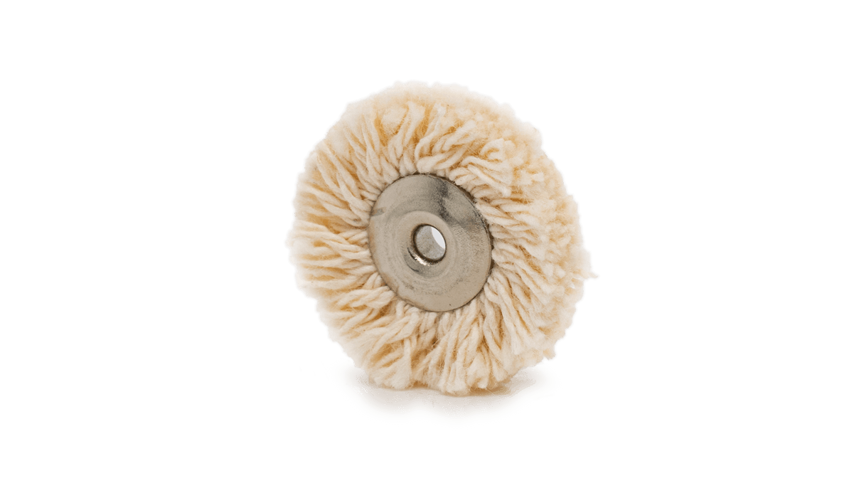 Roue de polissage, fil de coton fin, blanc, Ø 22 mm, extra épais, non monté