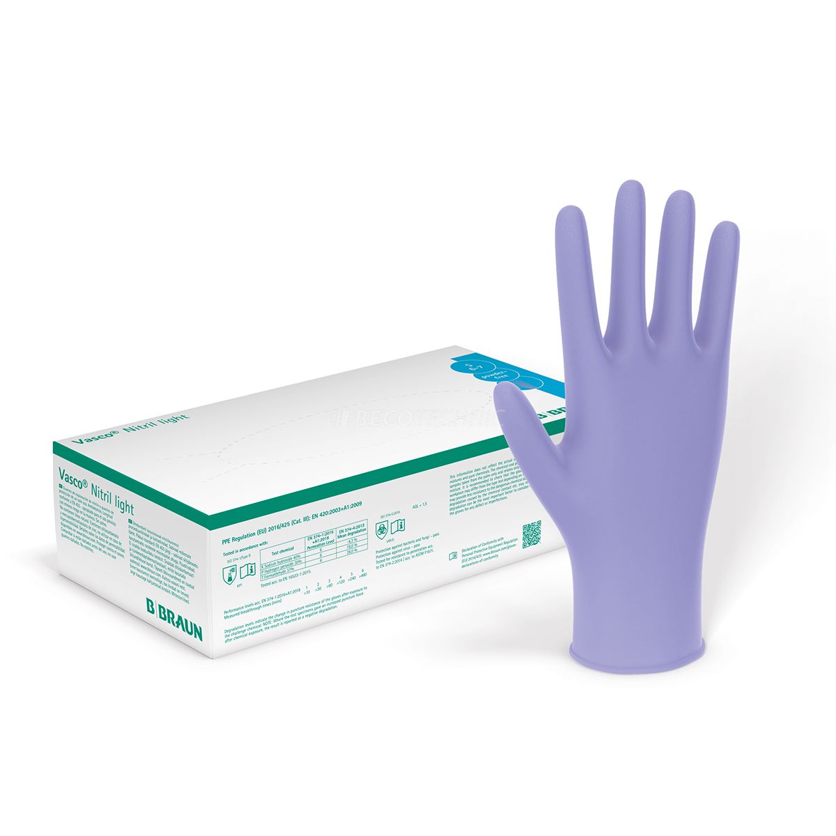 Gants jetables, nitrile, taille M / 7 - 8, violet, sans latex, sans poudre, non stériles, 100 pcs