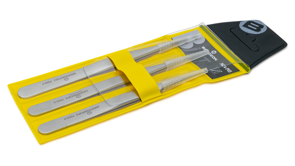 Bergeon 7024-P03 Set de 3 brucelles