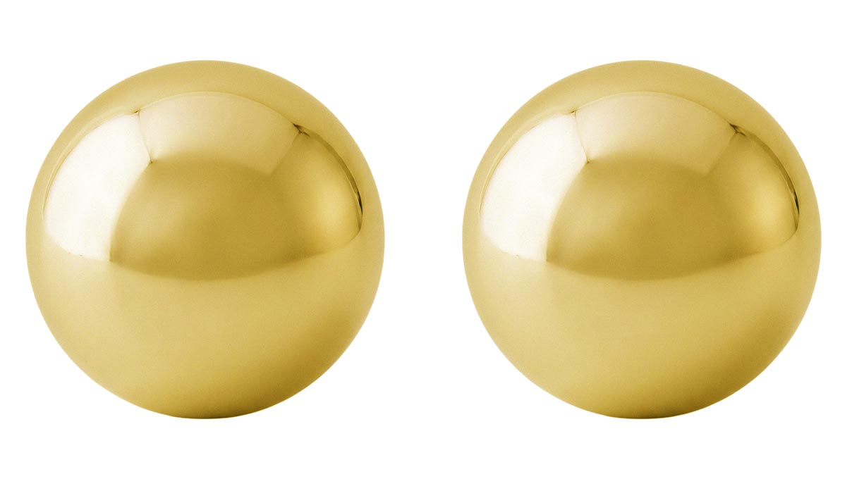 QPP puces d'oreilles A4, boule Ø 4 mm, inox plaqué or jaune, 1 paire