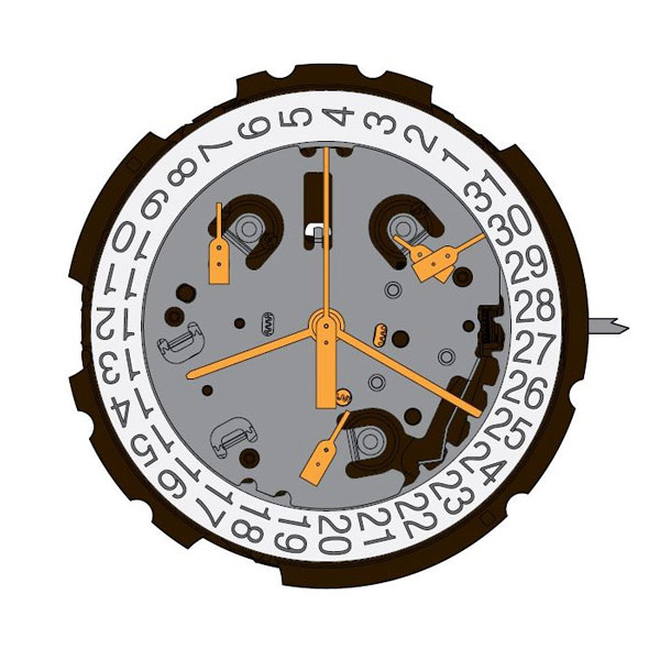 Mvt. ETA G10.962 H1 13 1/4''' DATE6 SC CHR Quartz (394 | SR936SW)