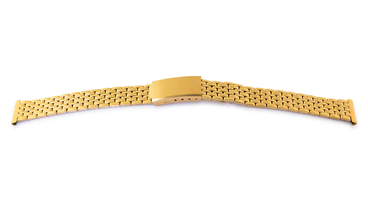 Bracelet de montre Elegance, acier inoxydable en or PVD, largeur 12 mm, cornes 14 mm, longueur 170 mm